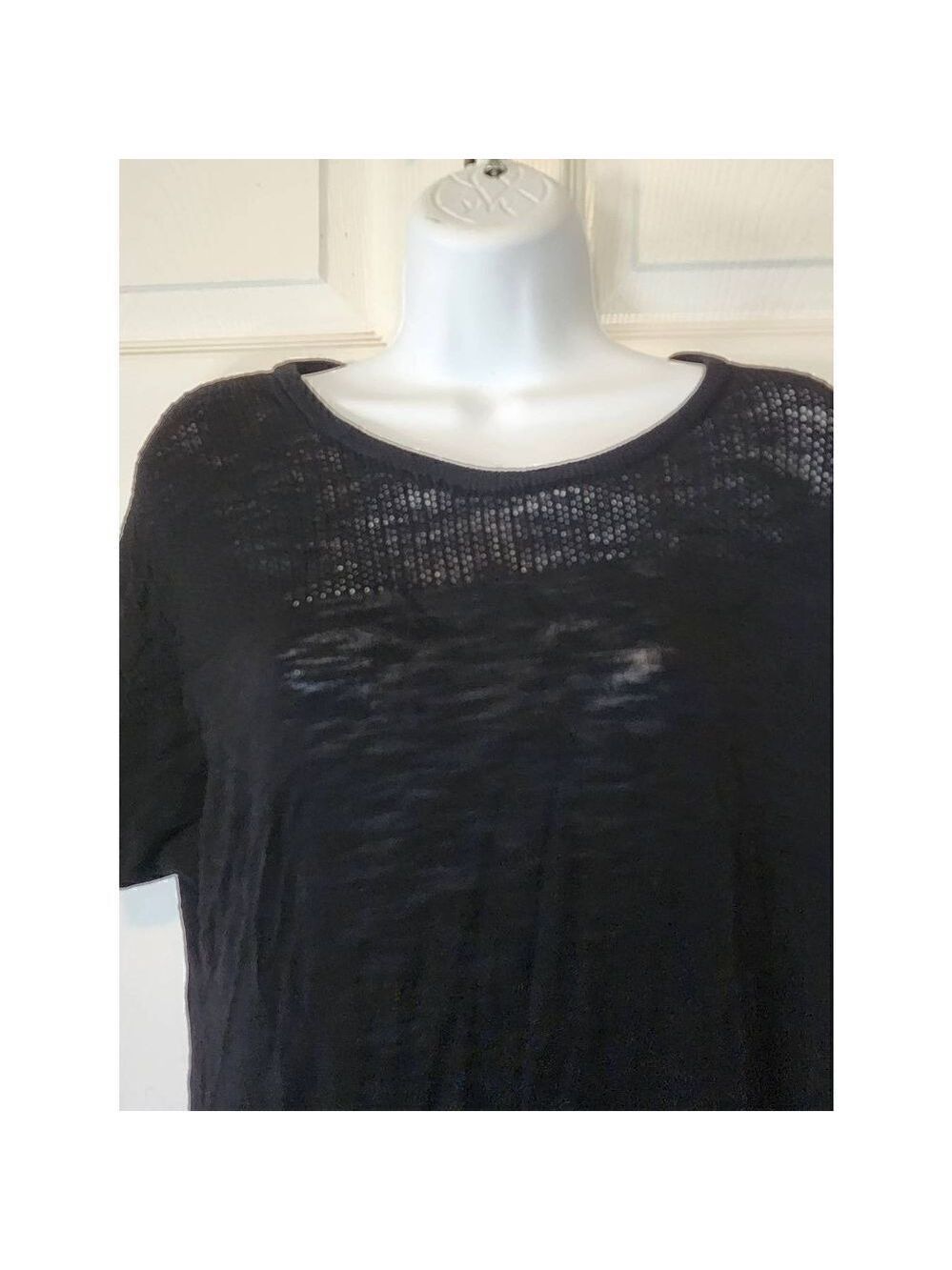 NYDJ Black Short Sleeve Sweater